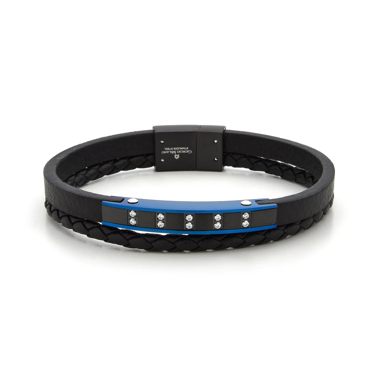 Close-up of Giorgio Milano black bracelet with sleek link design