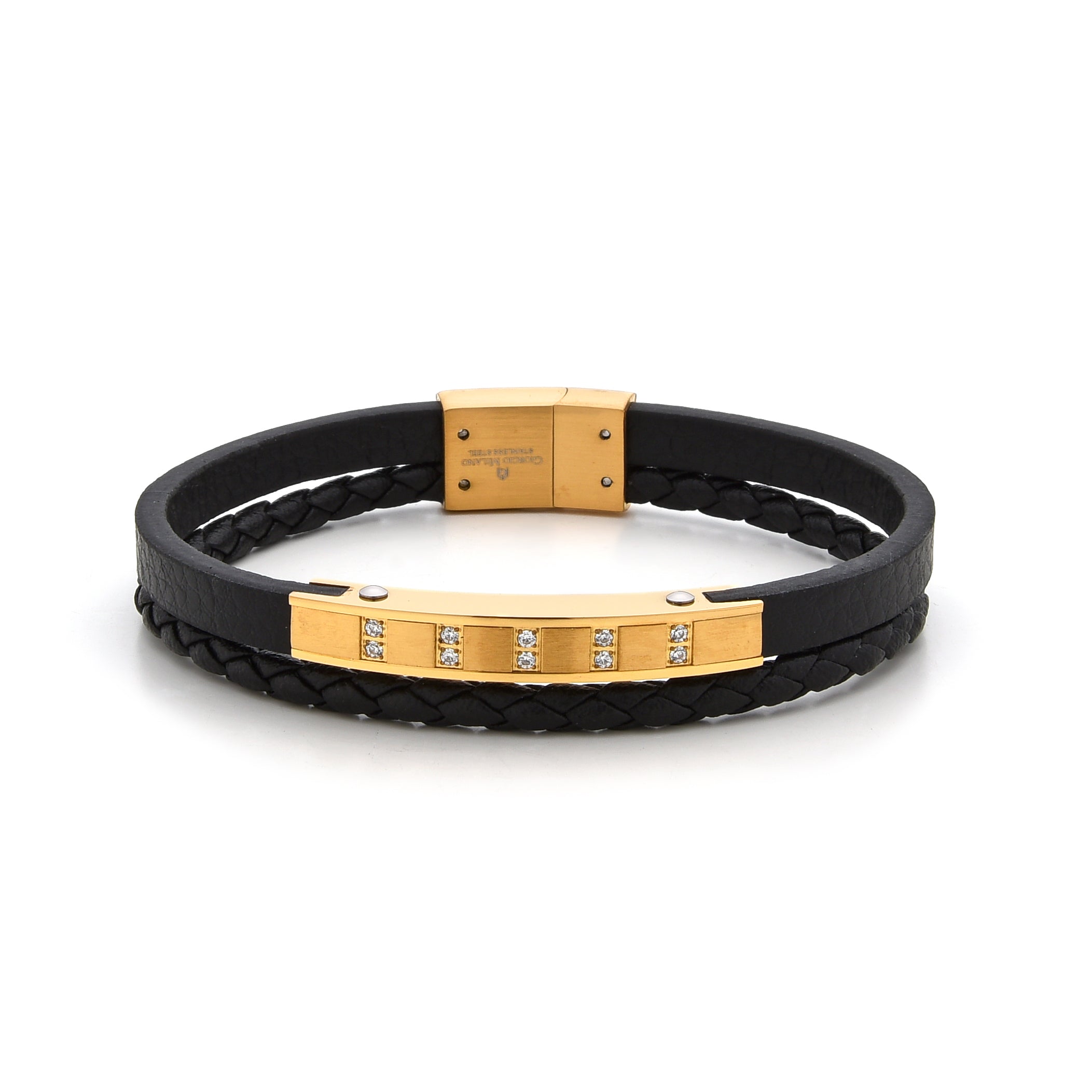 2090 Steel Bracelet and Leather | Giorgio Milano