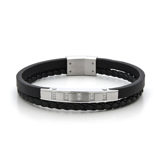 Giorgio Milano polished stainless steel bracelet with interlocking links
