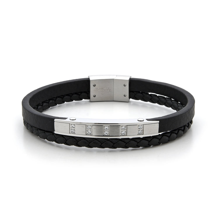 Giorgio Milano polished stainless steel bracelet with interlocking links