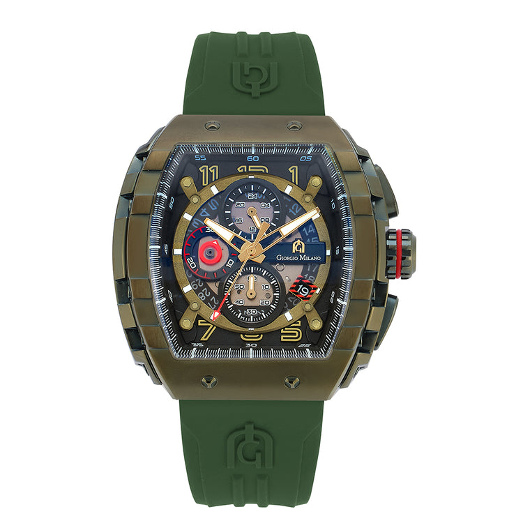 Green watch with green military green case