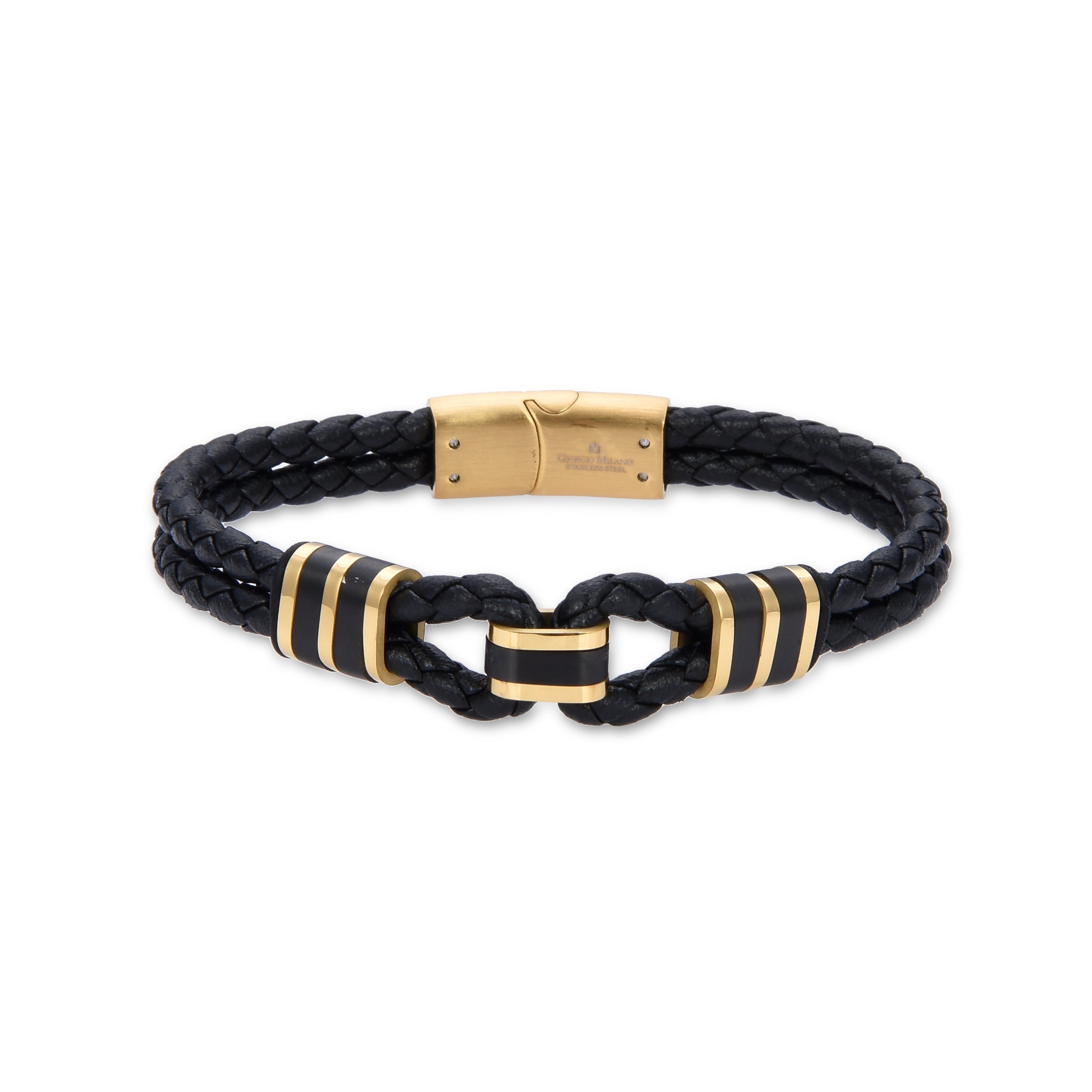 2066 Men's Double Braided Leather Bracelet | Giorgio Milano