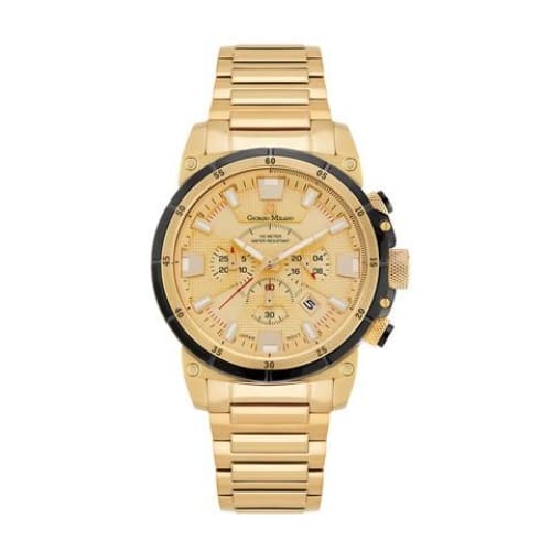 DANILO-206 (Gold) mens watch gold band face numerals hands black bezel