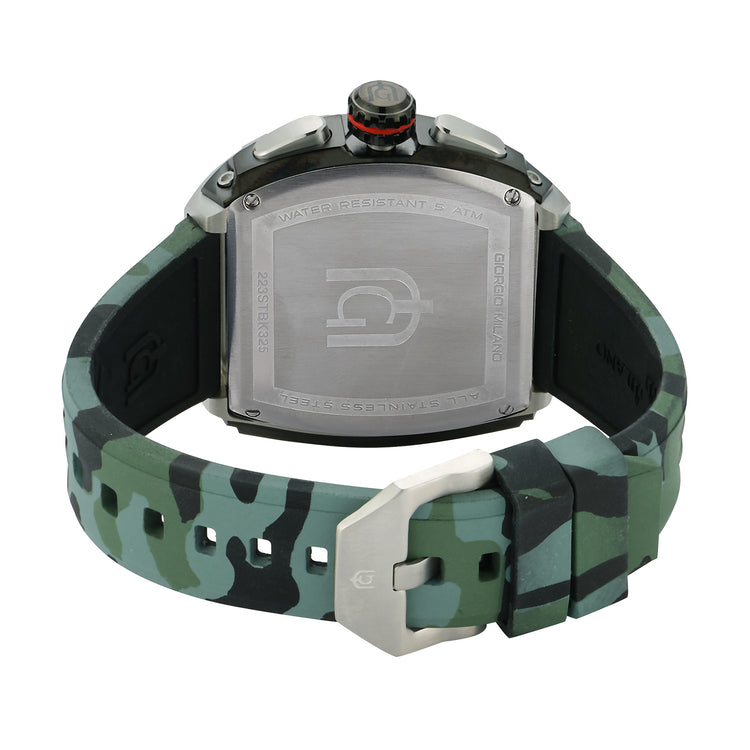 MAESTRO-233 rear view green camo strap silver secure buckle