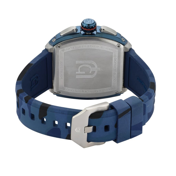 MAESTRO-233 blue camo strap rear view silver buckle