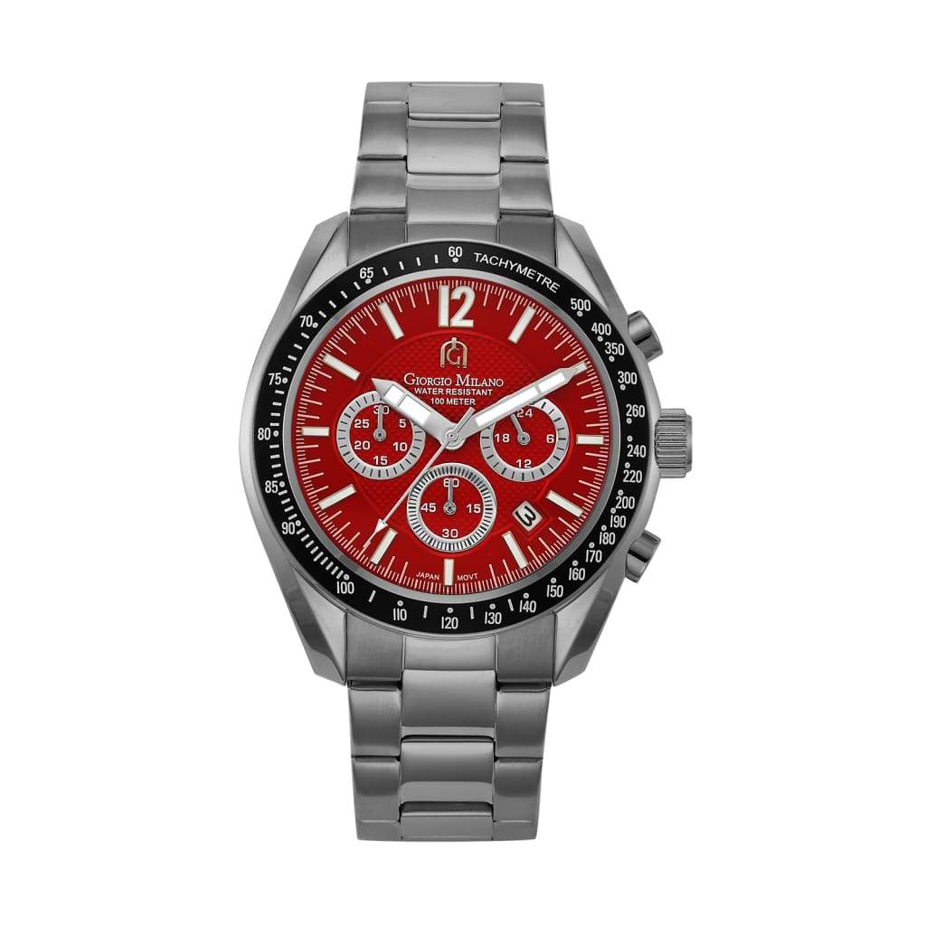 ALDO - 219 (Black/Red) black double link band and case red chronograph dial