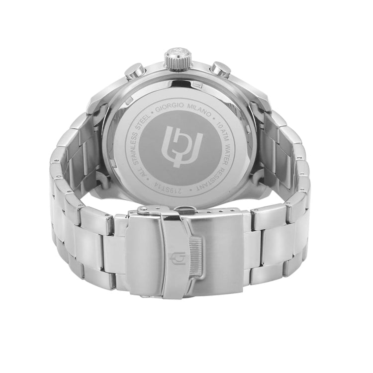 ALDO - 219 silver ss rear case view imprint silver bracelet safety clasp