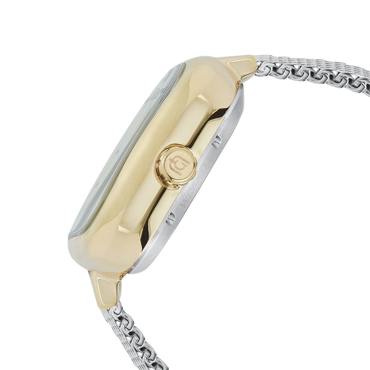 ALFEO - 229 gold watch body silver mesh band crown button detail easy to use