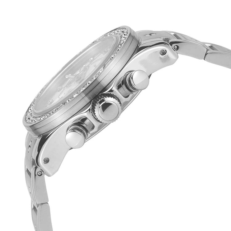 CLARA - 814 silver side detail ridged crown button easy to operate