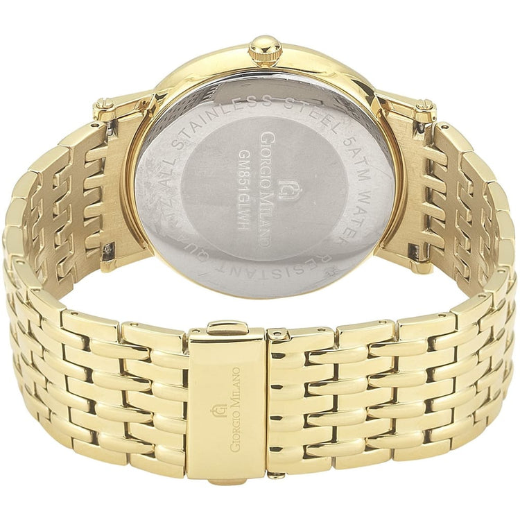 ESPERTO - 851 rear view ss caase gold linked band fold over clasp