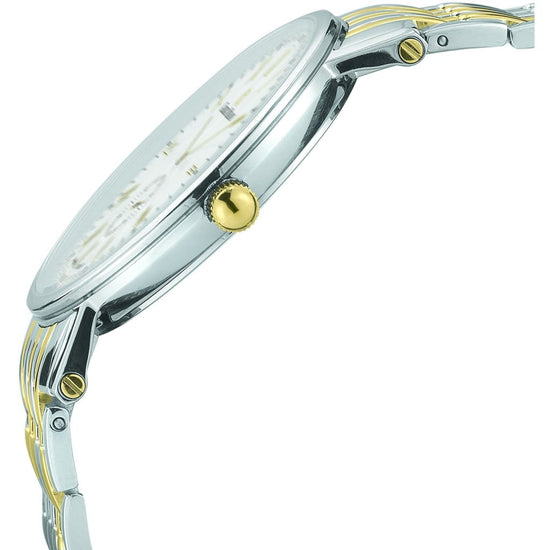 ESPERTO - 851 silver watch body gold crown button detail
