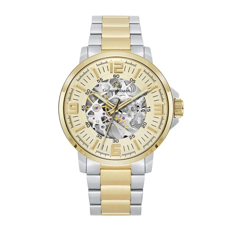 EZIO - 228 (Gold/Silver) 2 tone skeleton watch self winding