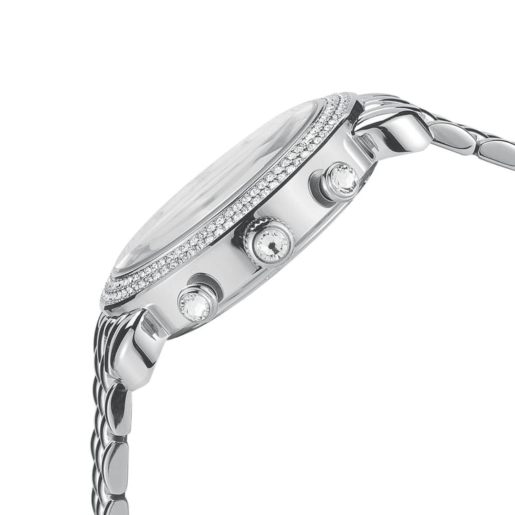 GIONA silver side crown detail CZ insets