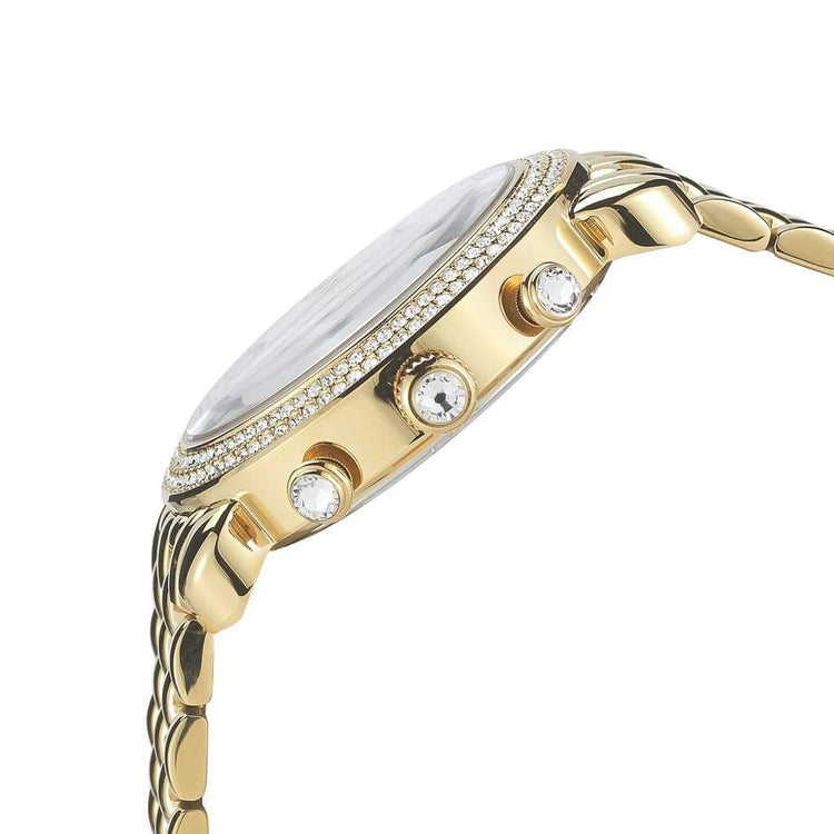 GIONA - 944 gold side detail crown button CZ crystals