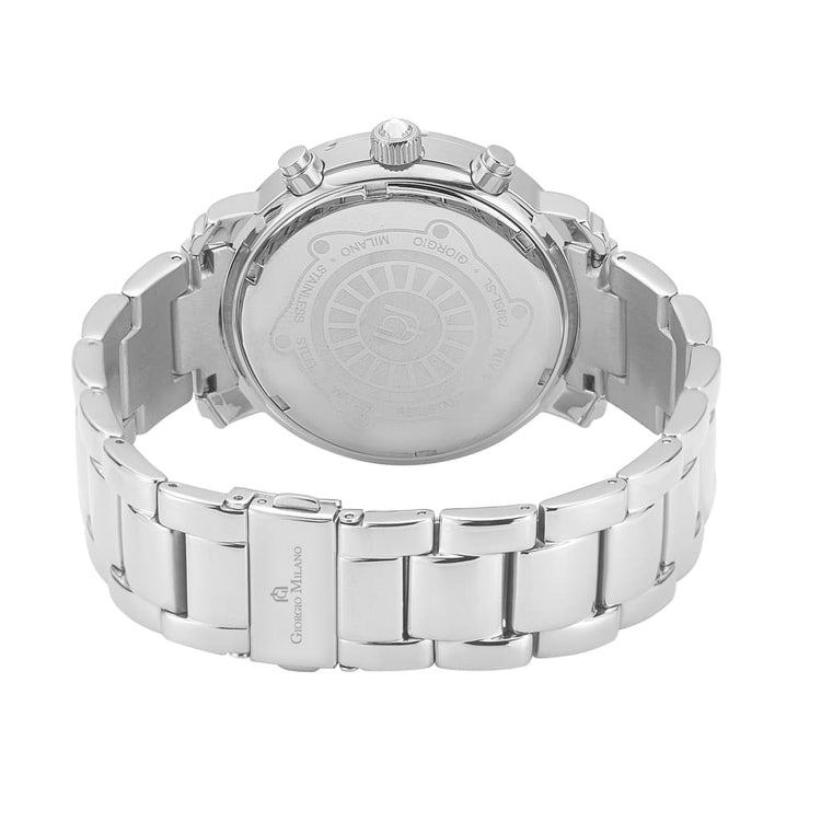 GIORGIA - 766 (Giorgio Milano Watches) silver back view ss case siolver bracelet safety clasp