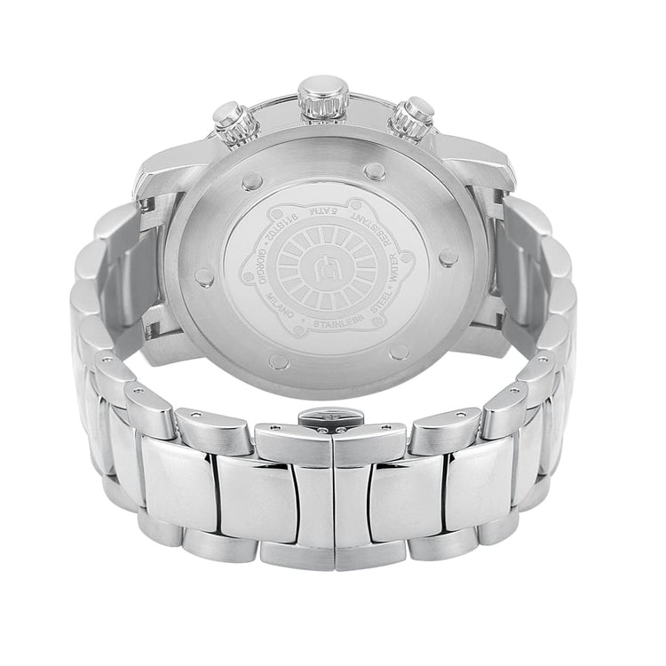 GIOVANNA - 911 rear view silver case crown button link bracelet