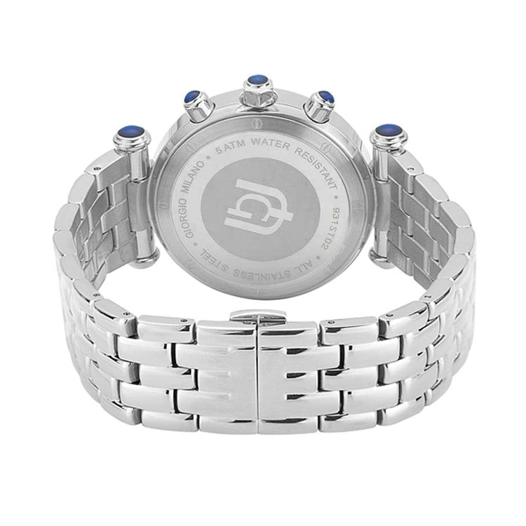 LUCIA-931 rear view ss case water resistant silver bracelet safety closure