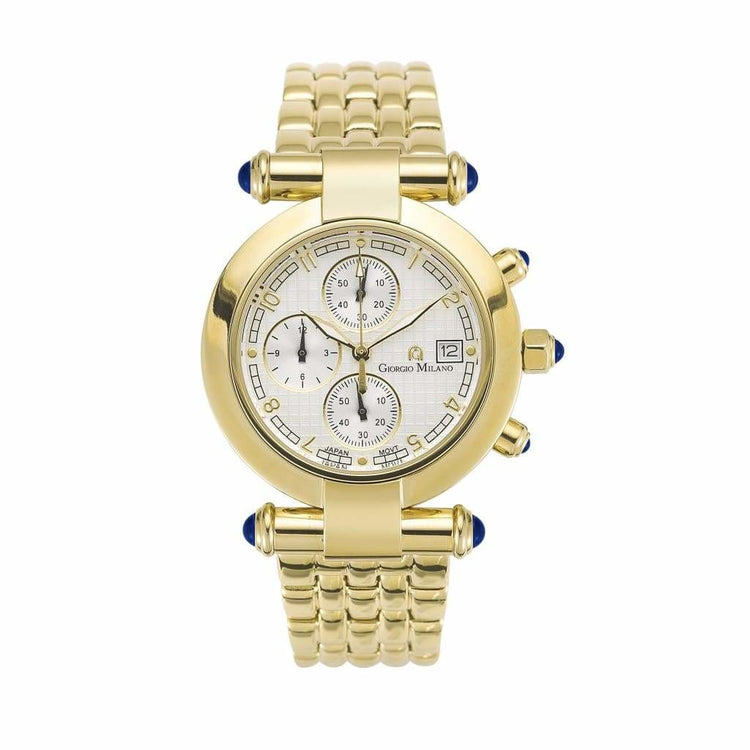 LUCIA-931 (Gold) elegant contrast white dial womens chronograph analog face