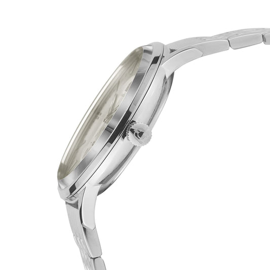 MAURO - 209 silver side view crown button detail