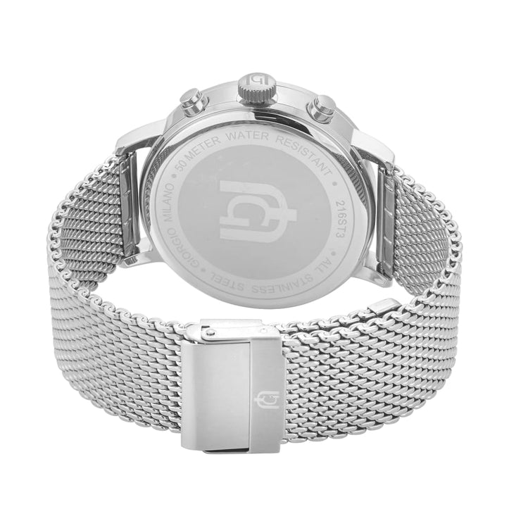 NOE - 216 rear view ss case silver body mesh band safety lock closure