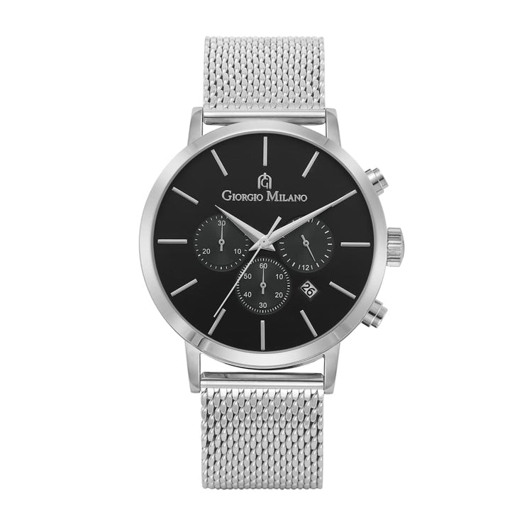 NOE (SILVER/BLACK) classic silver basic black mens watch chronograph