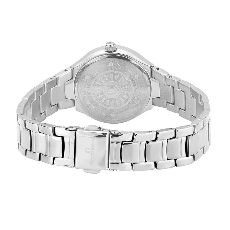 OLIVIA - 842 - rear view ss case imprint silver link bracelet safety clasp