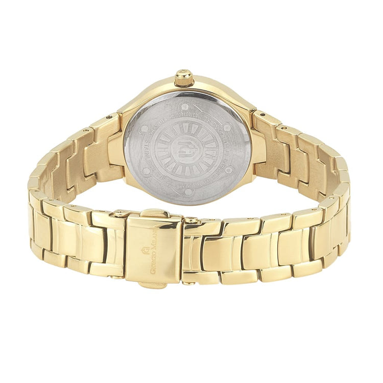 OLIVIA - 842 rear view ss case imprint gold link bracelet safety closure