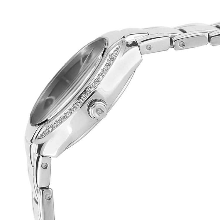 OLIVIA - 842 silver side view crown button detail crystals