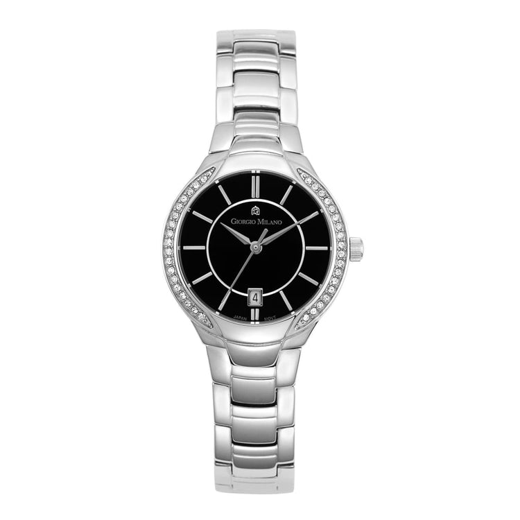 OLIVIA (Silver/Black) 3 hand sweep quartz movement