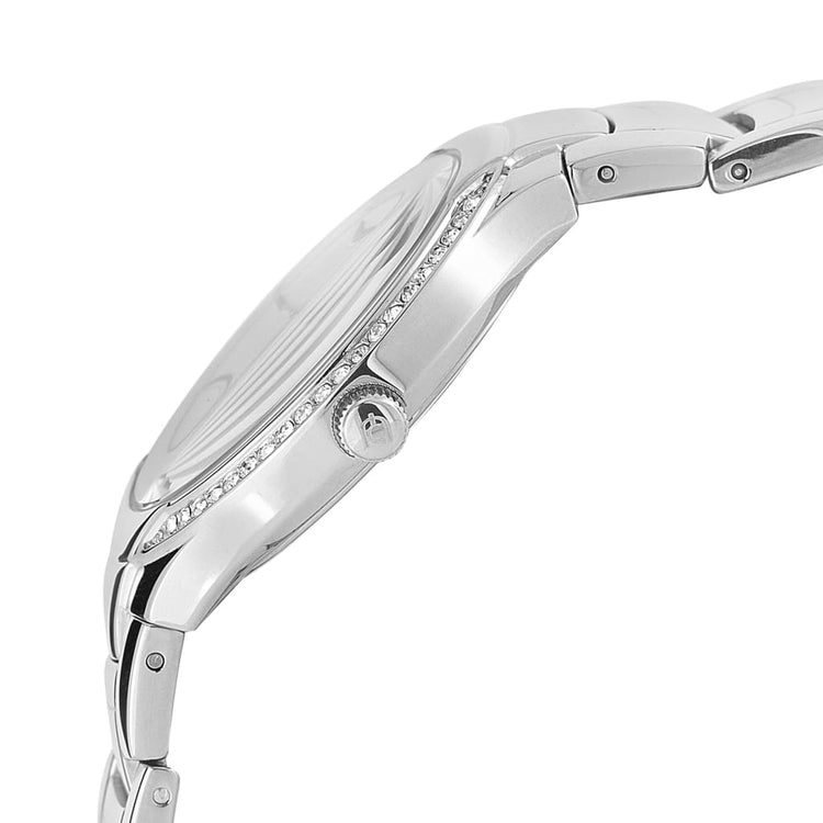 OLYMPIA - 845 slim line side view crown button detail silver