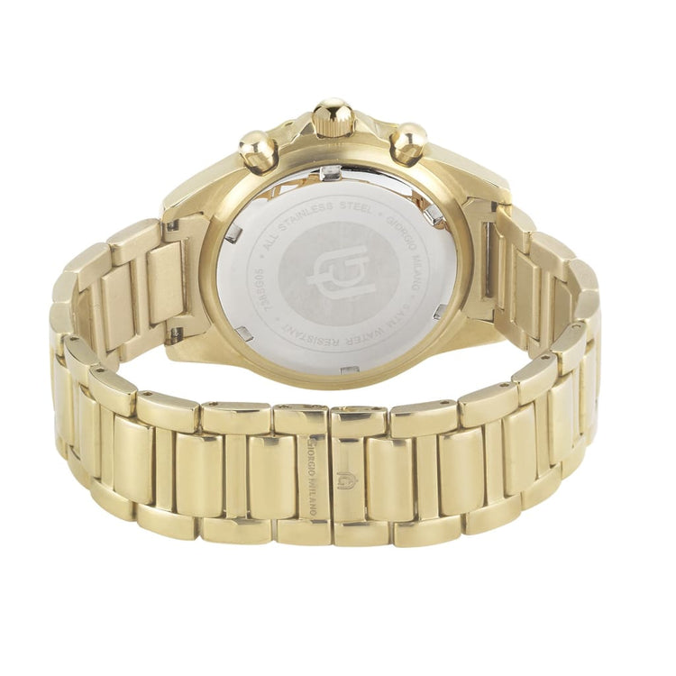 PAULINA-738 gold rear view ss case gold link bracelet