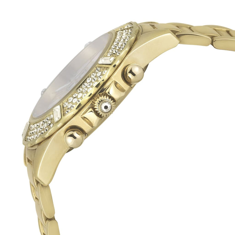 PAULINA-738 gold side view ridged crown button detail