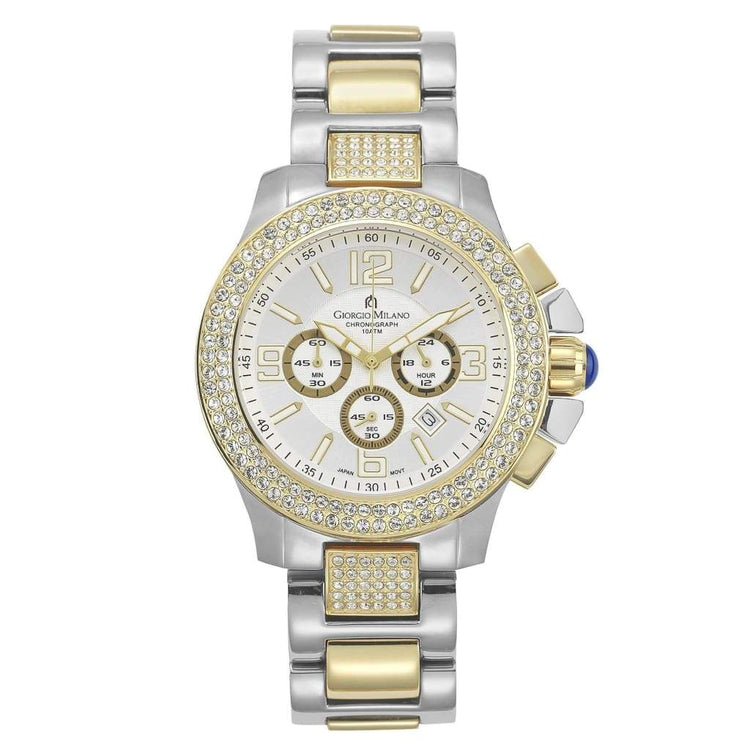 PRISCILL- 839 (Two Tone) Giorgio Milano Watches silver w gold and swarovski crystals