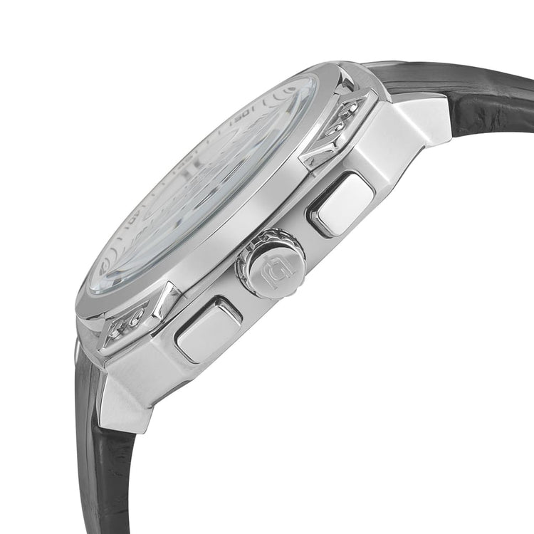 TEMPO - 886 side detail silver case and crown button