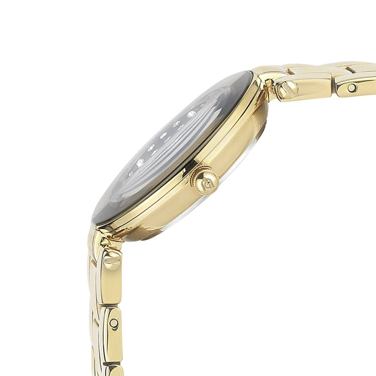 ZINA - 732 gold women's watch side view crown button detail
