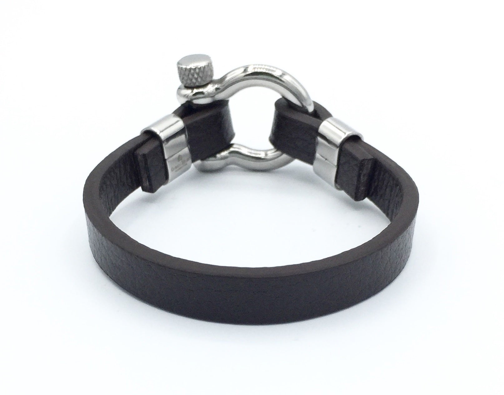 1538 Men's Horseshoe Leather Bracelet with Screw Lock | Giorgio Milano