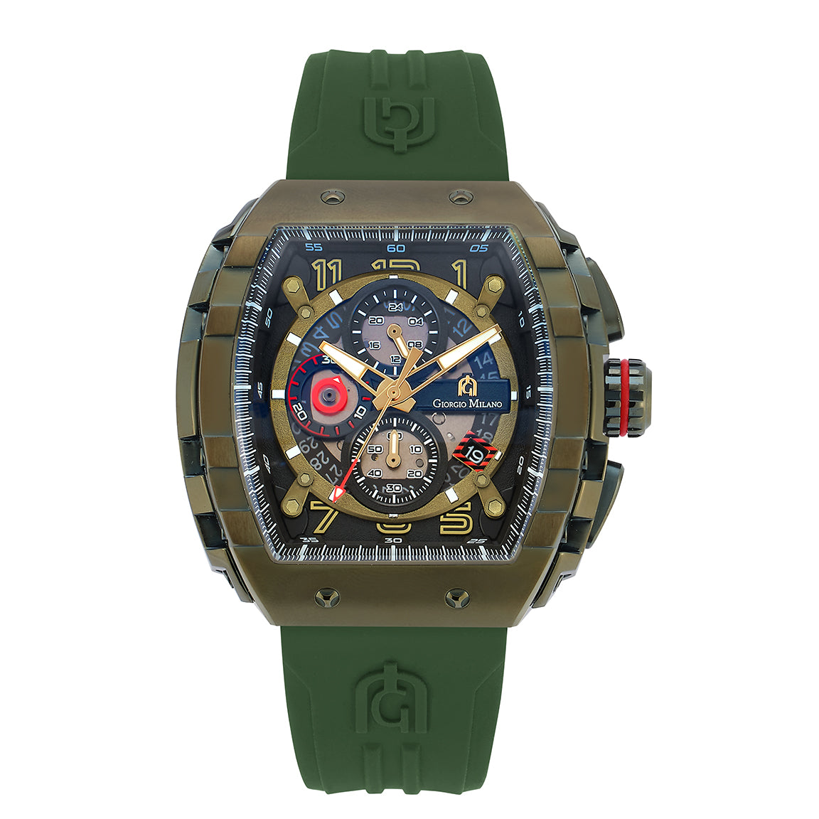 Green watch with green military green case