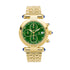 LUCIA (Gold/Green) analog face green w gold accents easy to read chronograph womens watch