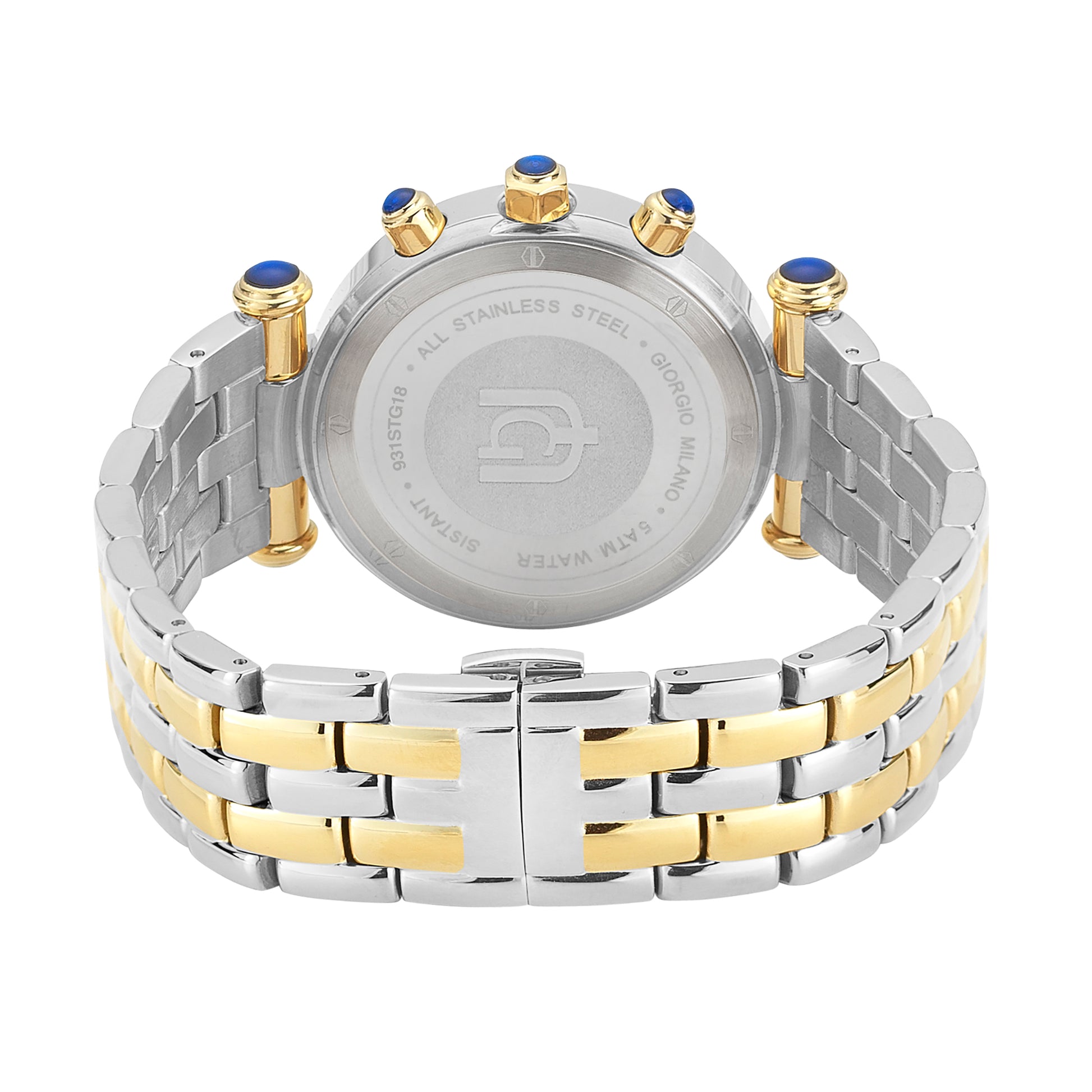 LUCIA-931 rear view ss case 2 tone/Green womens elegant watch