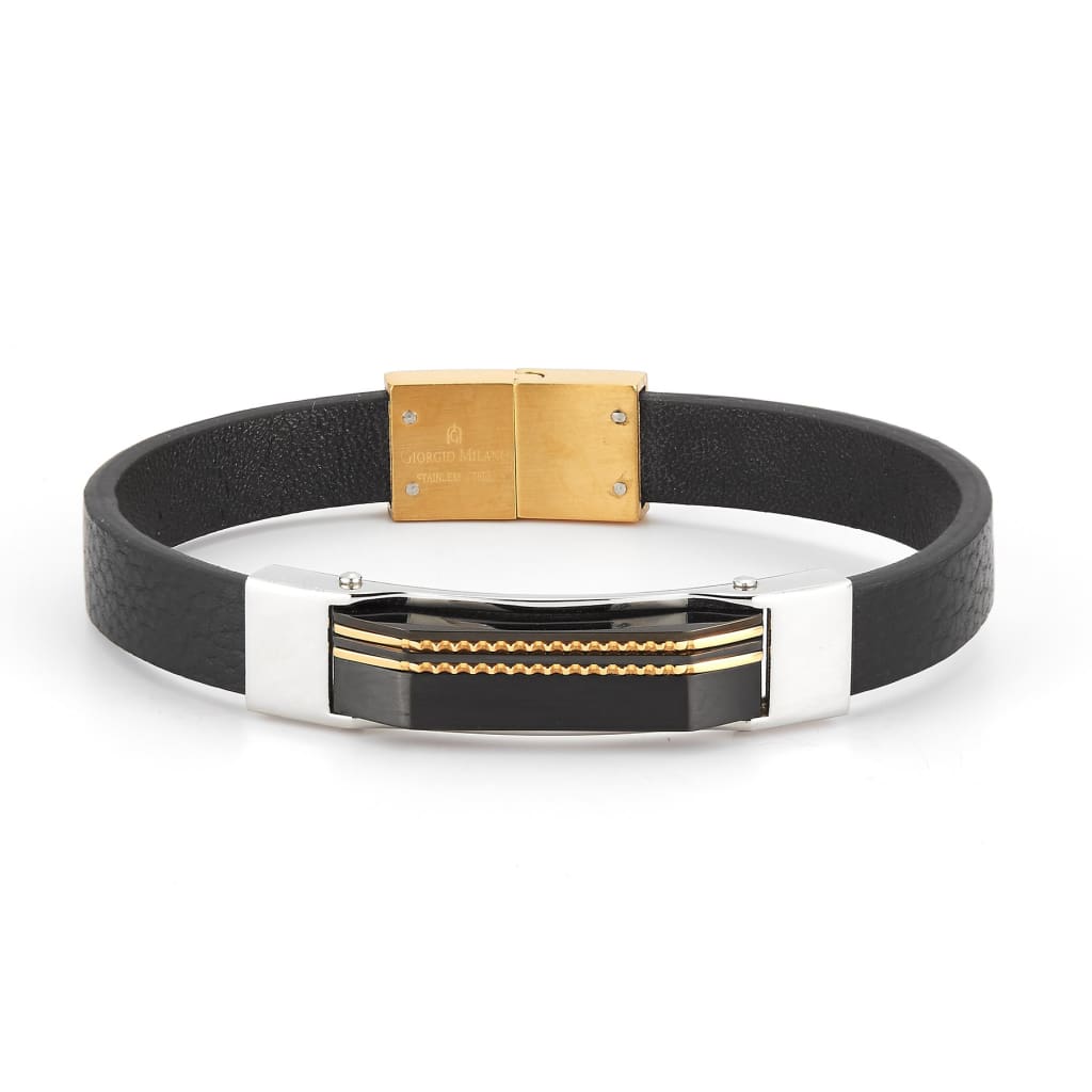 Giorgio Milano 2025 – Leather & Steel Men's Bracelet