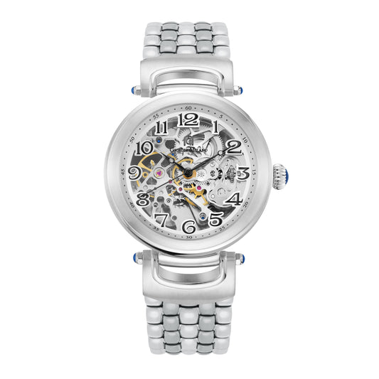 GILDO Metal 226 Skeleton men's watch Silver front view