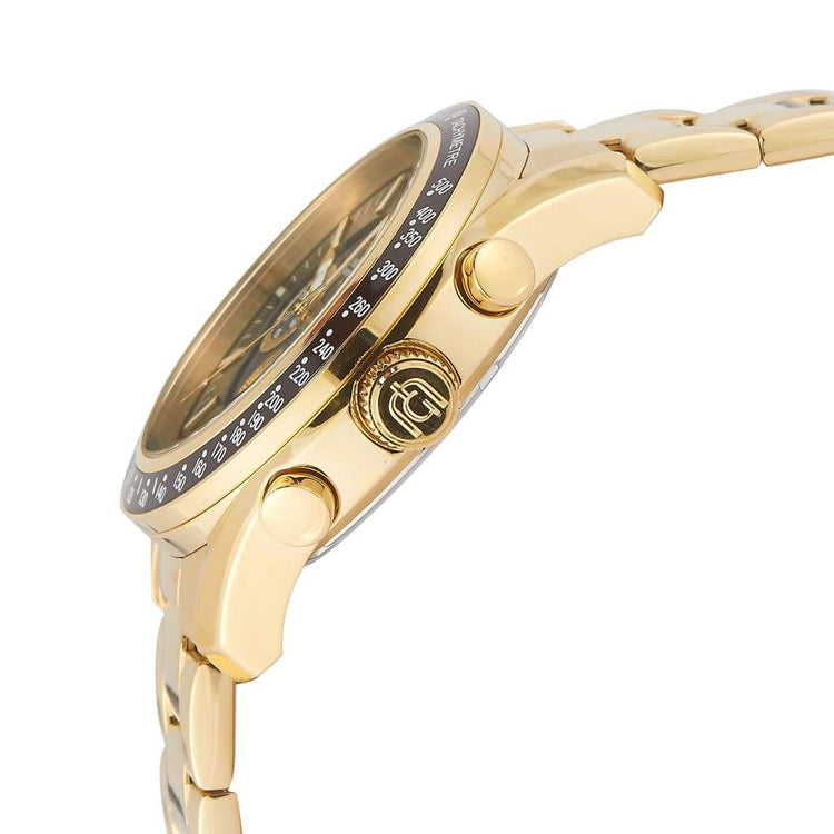 ALDO - 219 gold case and band w black accents crown button