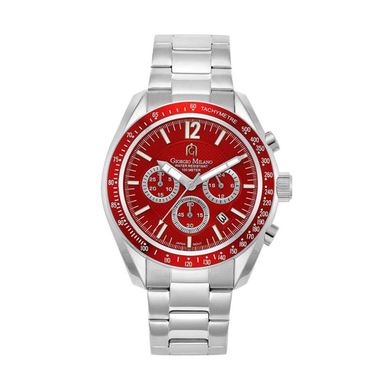 ALDO - 219 (Red) silver bracelet and accents mens chronograph