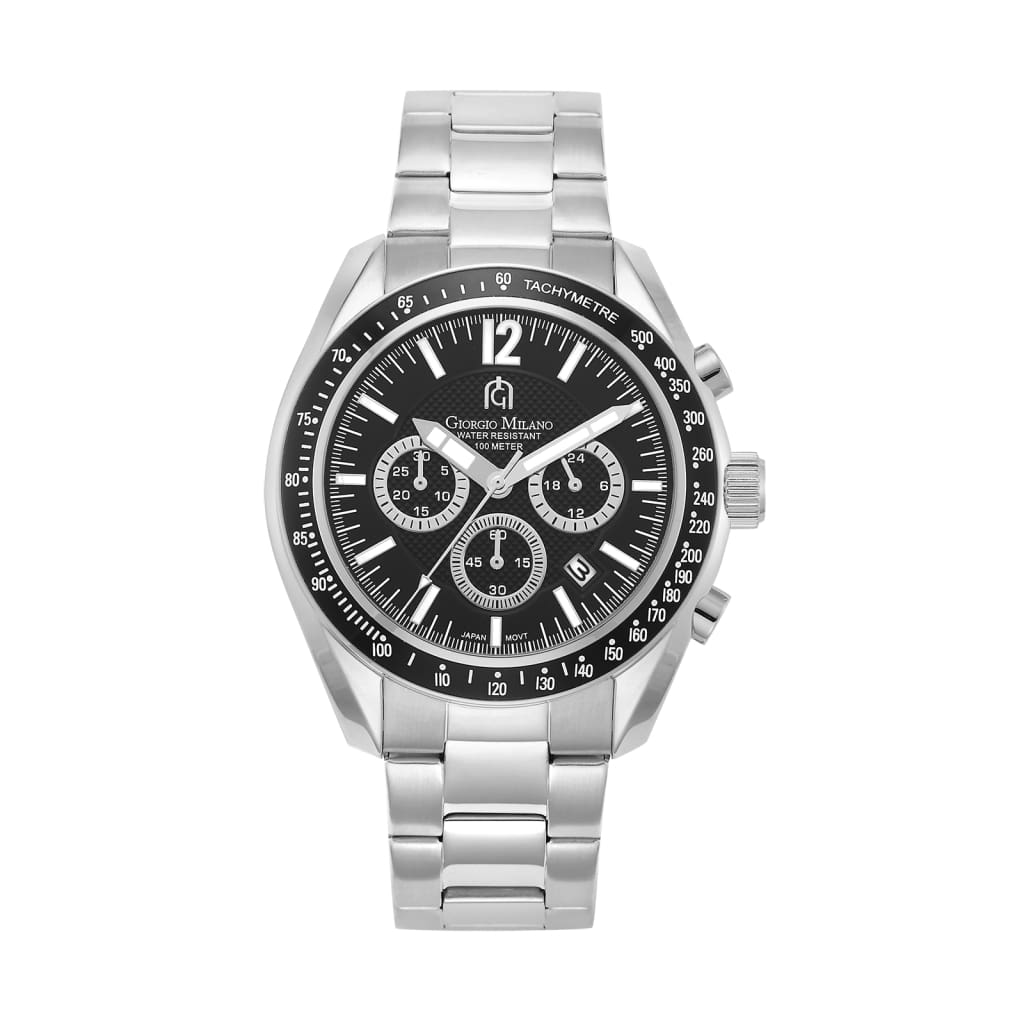 ALDO - 219 (Silver) black dial silver chronograph accents