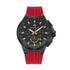 ANTONIO - 225 (BLACK) custom silicon red strap black watch body chronograph
