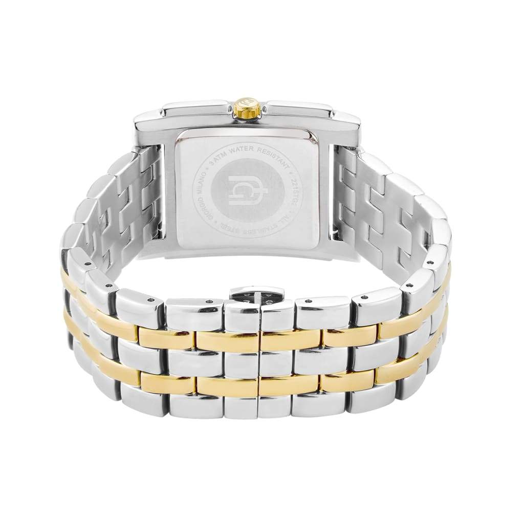 CARINA - 221 rear view 2 tone silver gold square ladies watch