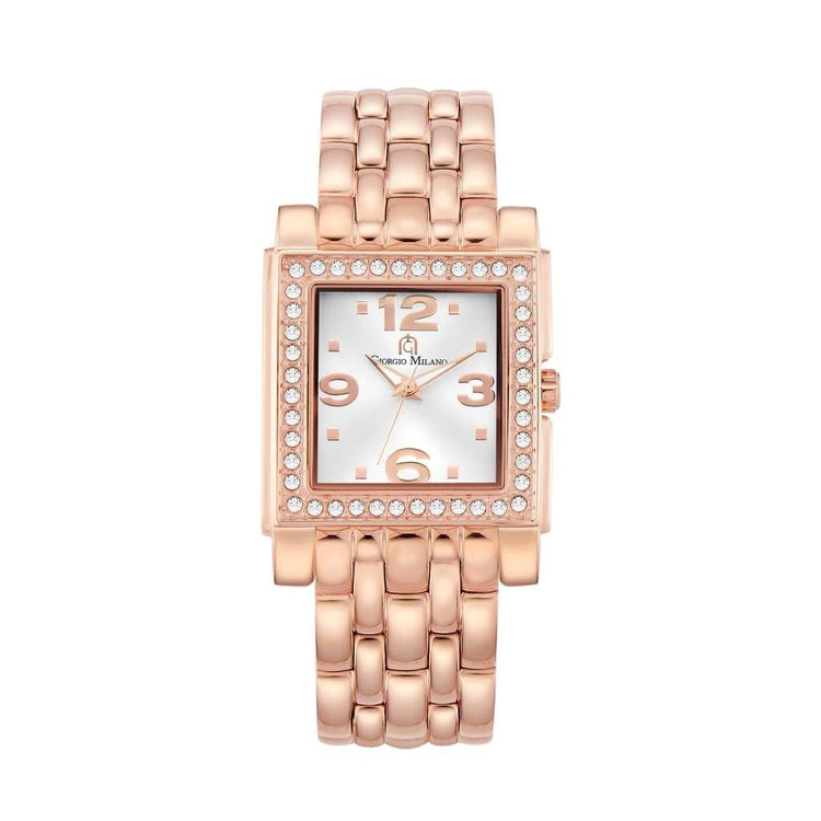 CARINA (Rose Gold) ladies square watch body with crystals