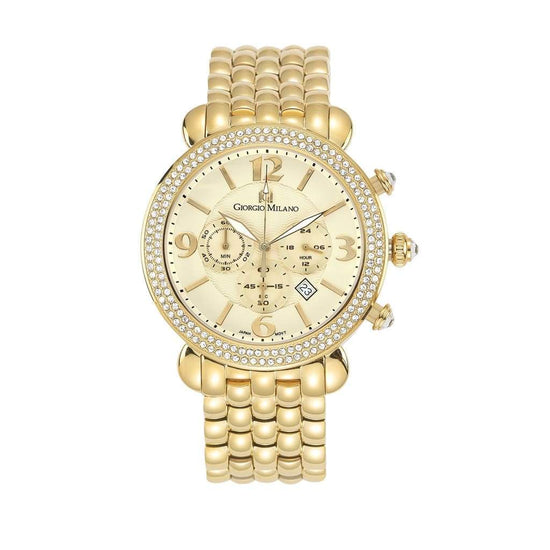 GIONA (Gold/Gold) womens chronograph elegant gold on gold w white accent hands