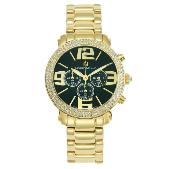 GIORGIA - 766 (Gold/Black) elegant contrast womens watch chronograph techno numerals