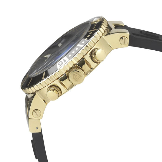 LEONARDO-884 gold mens watch case side view crown button